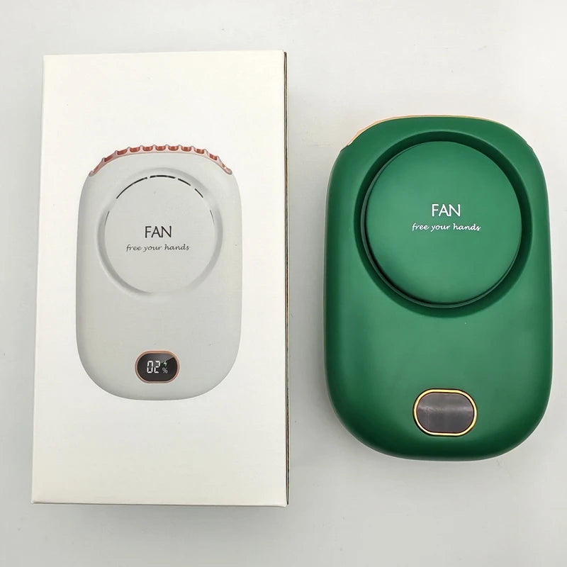 New Portable Mini Fan Hanging Handheld Fan Rechargeable Bladeless Turbo Ultra Quiet Student Hand Held Fan Outdoor Sports Travel