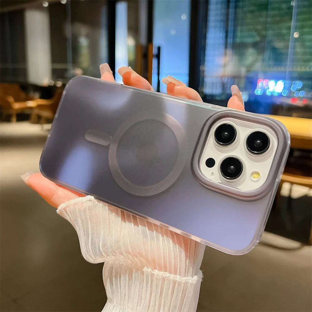 Aurora Gradient Matte Magnetic Case For iPhone 16 15 14 Pro Max 16 Plus 13 Laser Colorful Rainbow for Magsafe Shockproof Cover