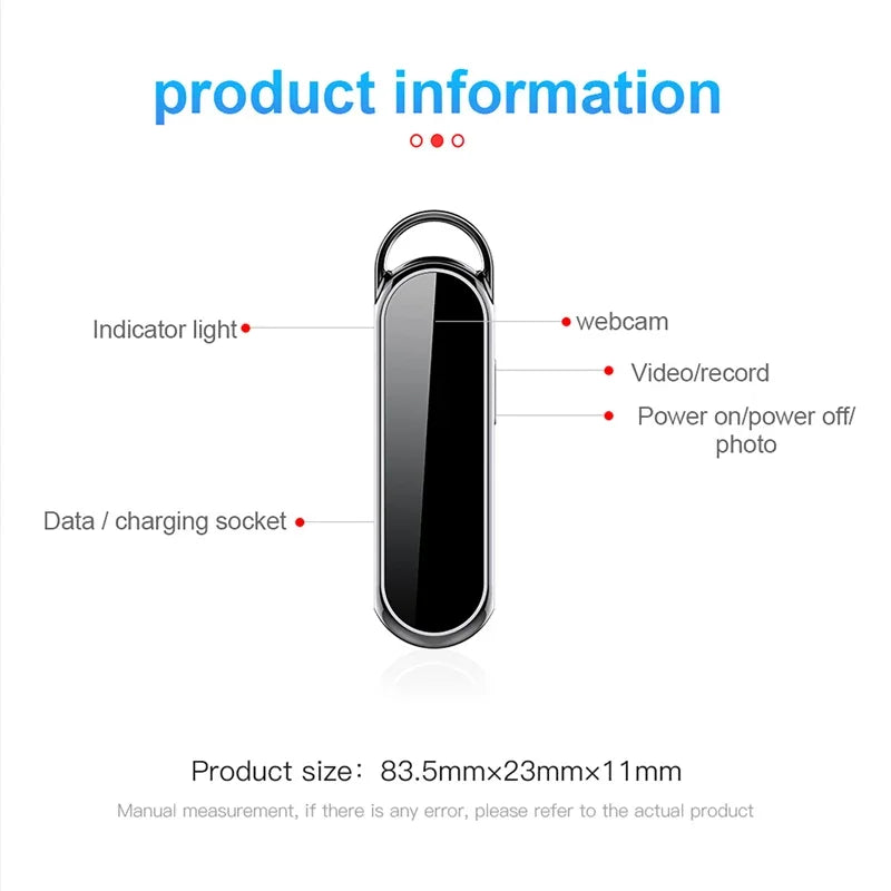 4-128GB Mini Digital Recorder Camera 256GB Keychain Voice Recorders One-click Recording/Video HD Noise Reduction Dictaphone