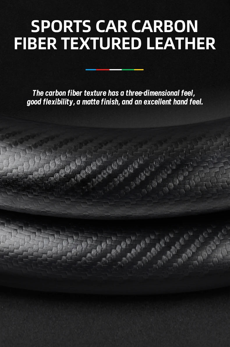 Suitable for Mercedes-Benz Suede Matte Carbon Fiber Texture Steering Wheel Cover Suitable for E Class S C a Glc Suv Eqc Gle Gla Eqe Amg Eq C63 E63 Maybach S600 Phantom Gls600 V Eqv W204 W205 W203