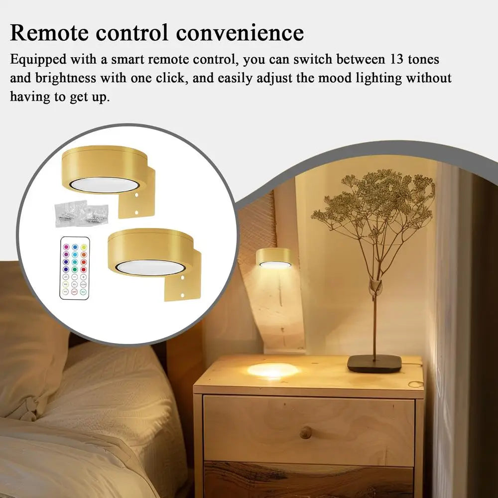 2pcs Picture Lights LED Magnetic Art Display Light Battery Operated Magnetic Dimmable Painting Spotlight With 13 Lighting Modes
