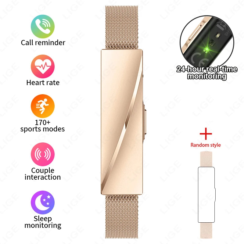 LIGE New Smart Bracelet Women Men Heart Rate Call Reminder Waterproof Wristband For Couple Lady Gifts Fitness Sport Health Band