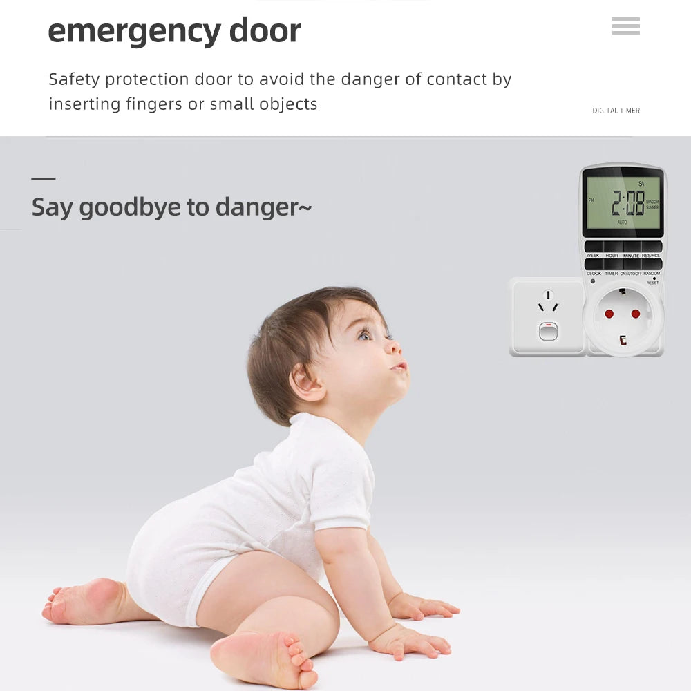 Digital Timer Switch EU Programmable Electronic Timing Socket US UK FR AU Plug Outlet Kitchen Appliance Time Control Day/Hour
