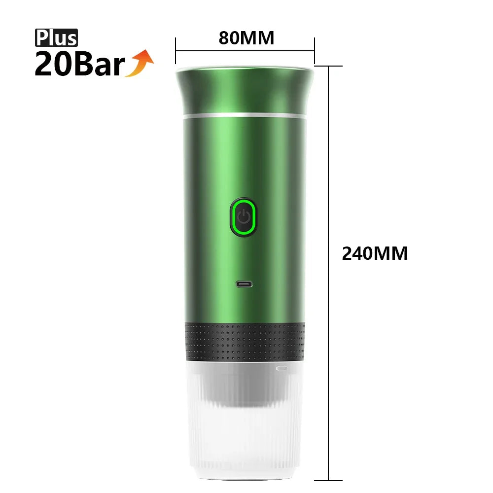 Portable Wireless Electric Espresso Coffee Machine For Travel &Car &Home Camping Coffee Maker 3-in-1 Capsule Powder Coffee Maker