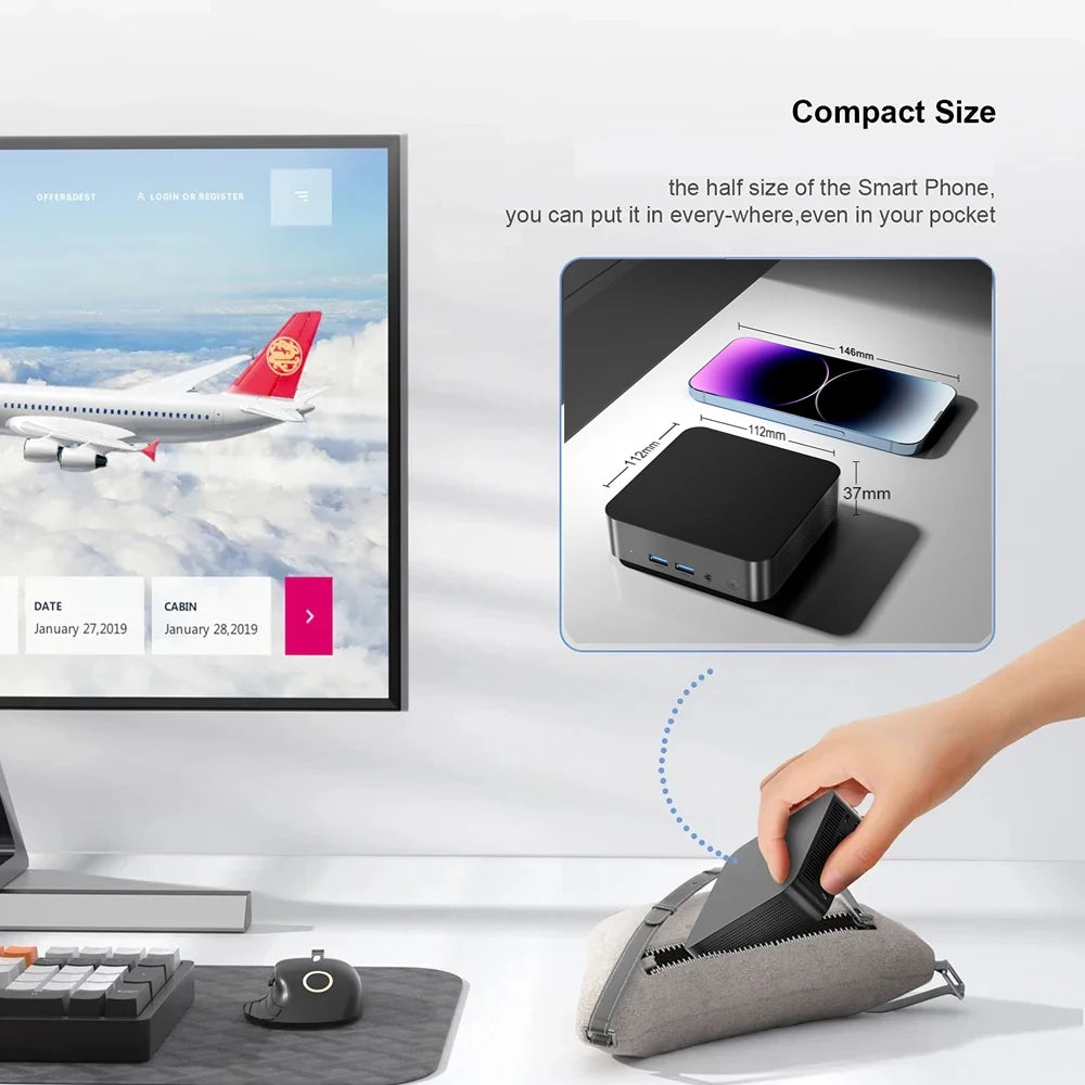 2025 Portable Mini PC Windows 11 Computer Intel Core i9 8950HK Mini Gaming Pc 16GB RAM DDR4 2TB SSD Wifi 6 Dual Mini Desktop PC