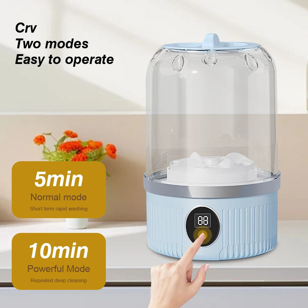 Portable Underwear Cleaner Wireless Washing Machine Mini Socks Washing Machine 2-speed Time Special Washer for Travel Home