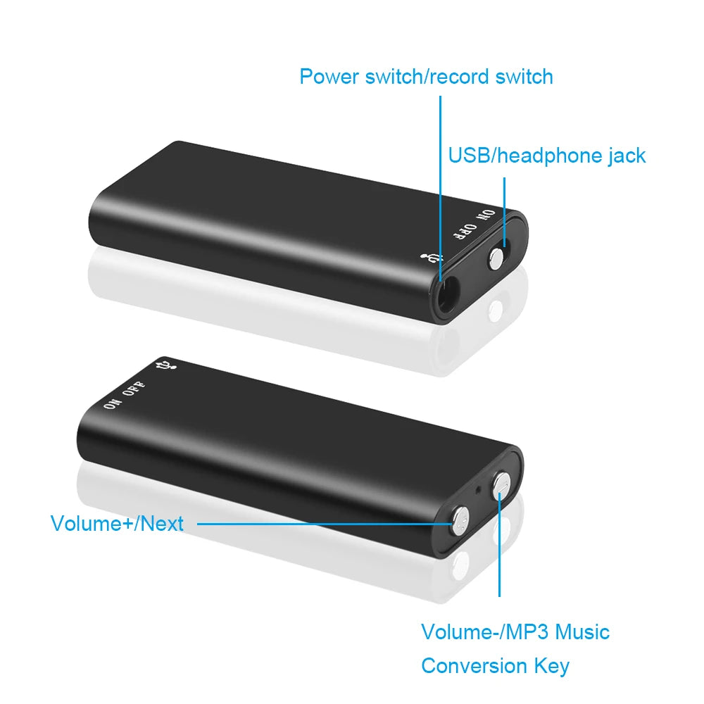 Portable Mini USB Pen 8GB 16GB 32GB Digital Audio Voice Recorder Mp3 Player 192Kbps Recording