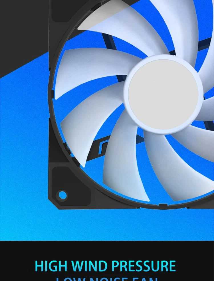 TEUCER P16 RGB FAN 120mm Pc Computer Case Fan Rainbow Heatsink 4PIN 12cm CPU Cooler Silent Fan