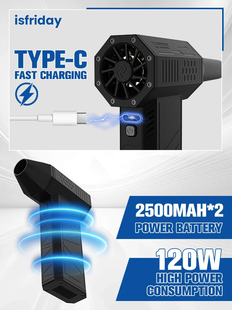 X3 Mini Violent Fan 110000RPM Electric Air Duster With 4 Nozzles Super Turbo Jet Fan Air Blower Car Keyboard Cleaning Tools