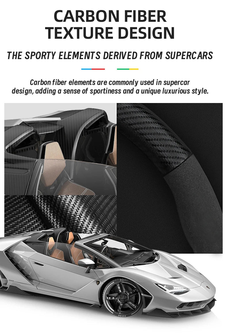 Suitable for Mercedes-Benz Suede Matte Carbon Fiber Texture Steering Wheel Cover Suitable for E Class S C a Glc Suv Eqc Gle Gla Eqe Amg Eq C63 E63 Maybach S600 Phantom Gls600 V Eqv W204 W205 W203