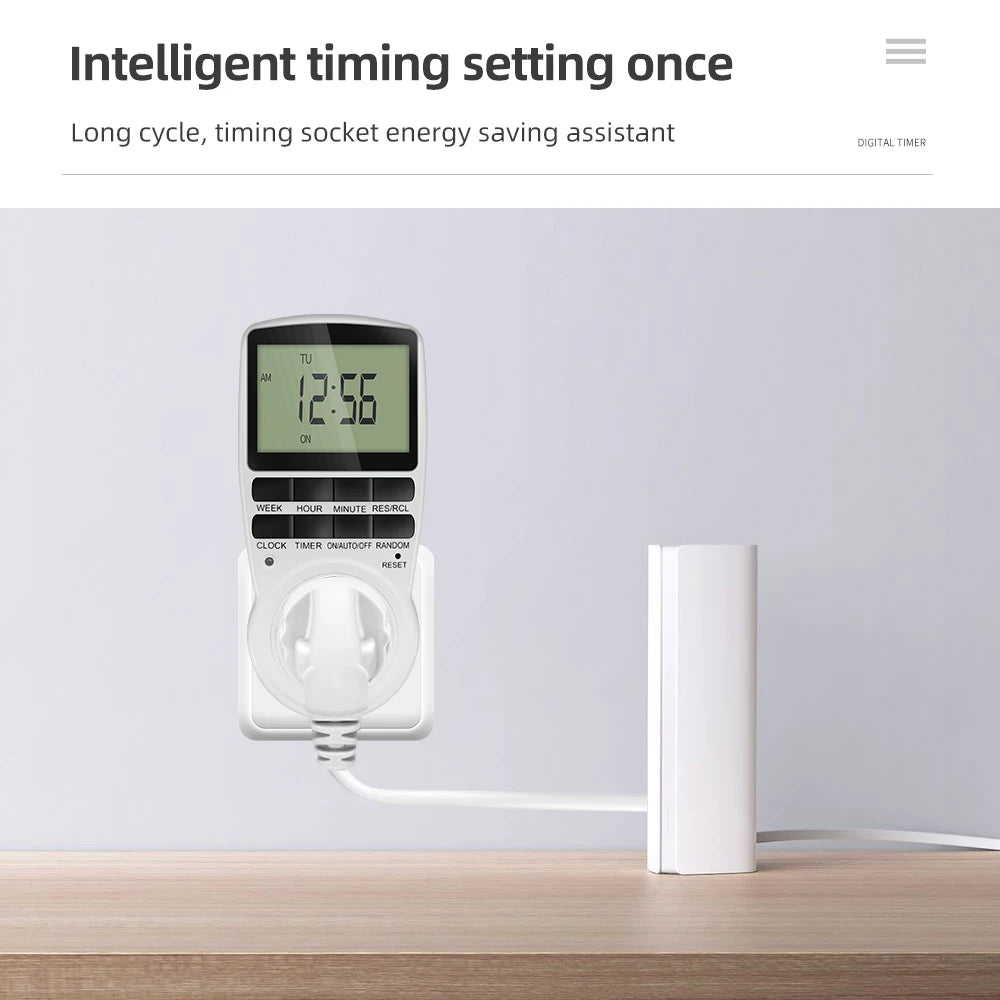 Digital Timer Switch EU Programmable Electronic Timing Socket US UK FR AU Plug Outlet Kitchen Appliance Time Control Day/Hour
