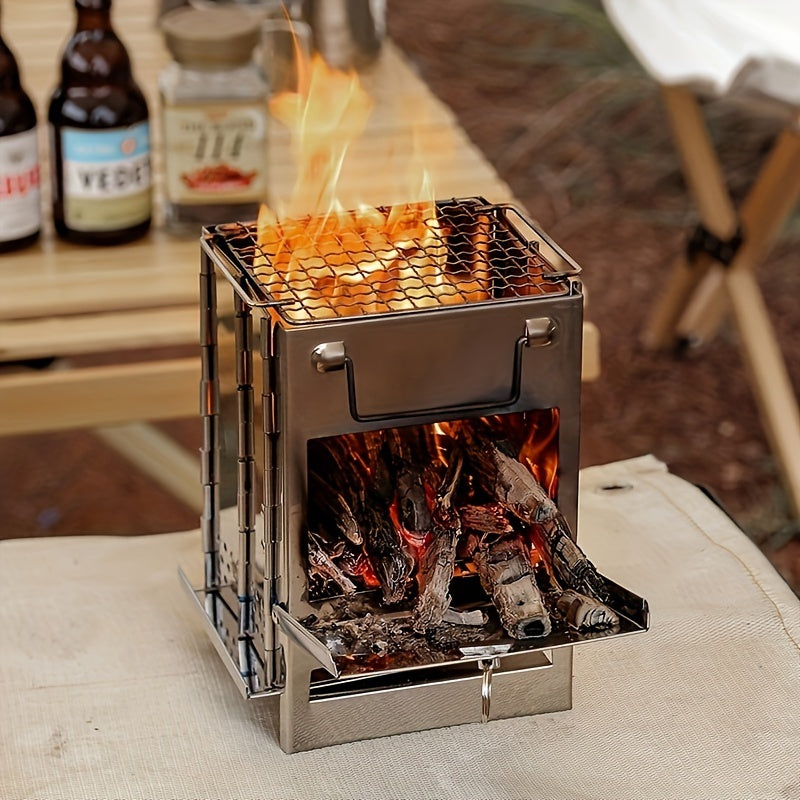 Encounter The Wonderful Outdoors, Starting From Owning An Integrated Folding Mini Stainless Steel Charcoal Stove.