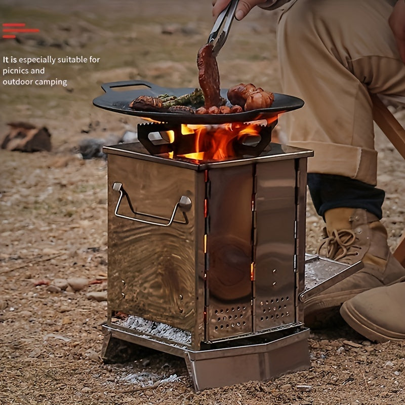 Encounter The Wonderful Outdoors, Starting From Owning An Integrated Folding Mini Stainless Steel Charcoal Stove.